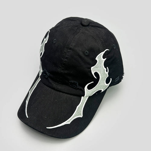 American Embroidered Flame Double-Edged Blade Baseball Hats New Men Women Sunshade Personal Versatile Niche Fashion Peaked Caps